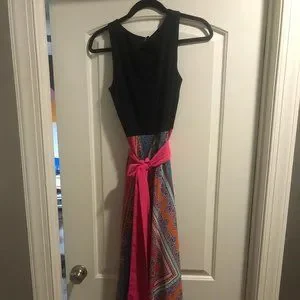 Eliza j scarf print jersey cheap & crêpe de chine maxi dress